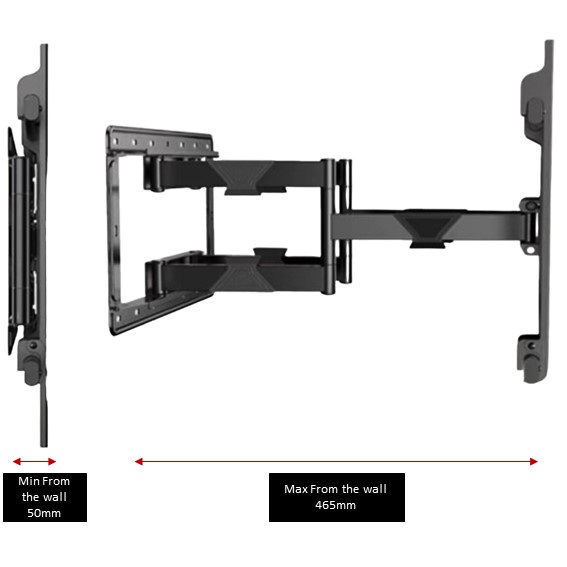 Double Arm Full Motion TV Wall Mount (Extra Large) - S9 Singapore 1
