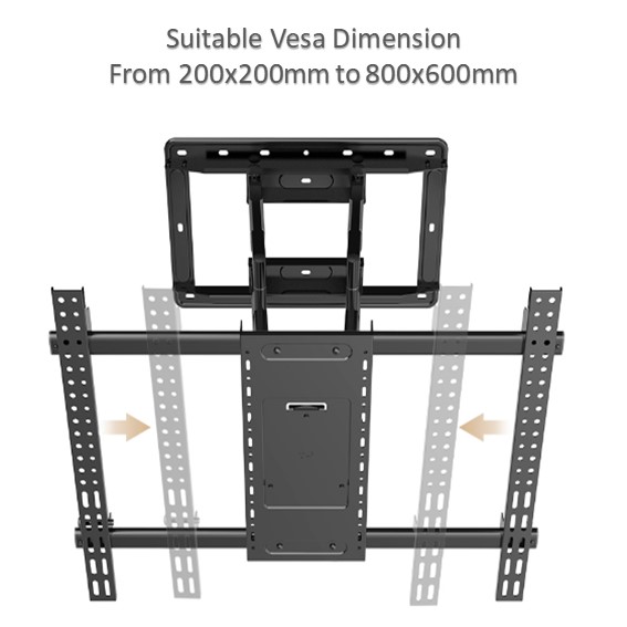 H10 Double Arm Full Motion TV Wall Mount (Extra Large) in Singapore 3