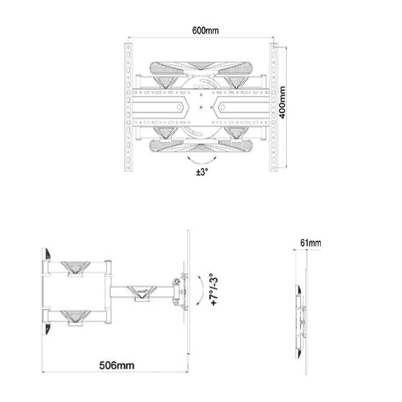 Rotation TV Mount 90 degree Portrait To Horizontal spec