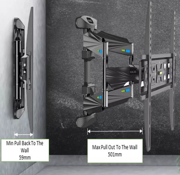 double arm full motion tv wall mount medium Q6 product.distance from the wall