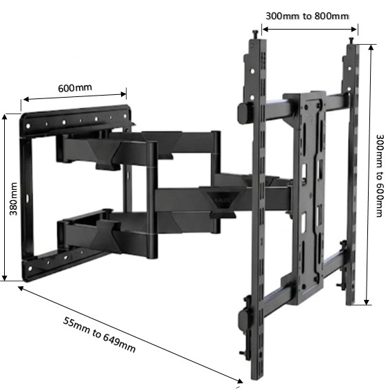 upgraded H10 pro double arm swivel tv wall mount product Spec in singapore