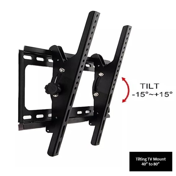 an image of Tiger Mount's Tilting TV Bracket with -15 degree to 15 degree tilt